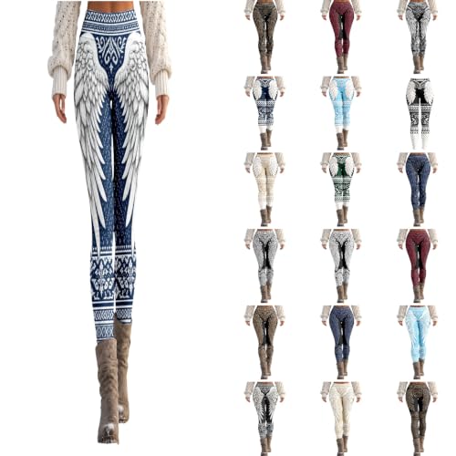 Women's Angel Wings High Waisted Casual Legging Pants Halloween Costume - image 1