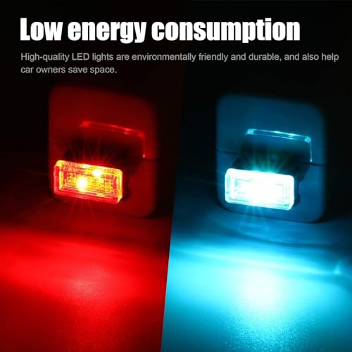 image for Ziciner 4 PCS USB LED Car Interior Atmosphere Lamp, Portable Mini LED 