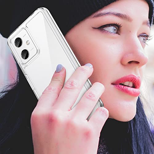 Phone Case For Xiaomi Redmi Note 12 Drop Protection Hard Acrylic Case Soft Tpu Bumper [Guard From Scratch/Drop/Fingerprint] Clear Back Colorful Bumper Slim Phone Cover For Redmi Note 12-Crystal Clear #TOP7