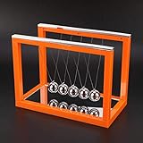 Bolas de Equilibrio de péndulo de Newton, Cuna de Newton, Bola de Equilibrio de Acero, Juguete para aliviar el estrés, enseñanza de la Ciencia, Adornos de Escritorio físicos(Naranja)
