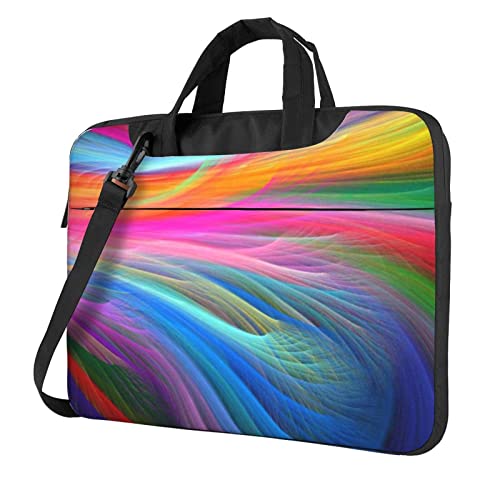Sac ordinateur portable 14 pouces Debou Rainbow Ocean Noir mallette PC portable avec poignée