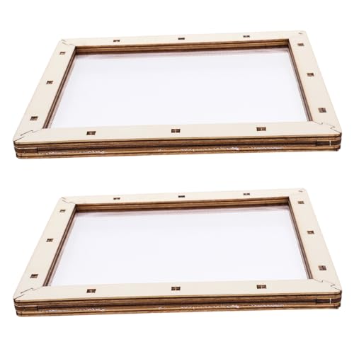 GRIRIW 2stücke Papierherstellungsrahmen Papiermachwerkzeug Mit Netz Traditionelle Chinesische Papierherstellung Für Bastelprojekte