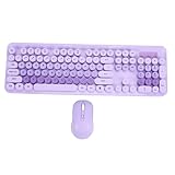 Style de machine à écrire vintage : le clavier sans fil est doté d'une touche ronde de style machine à écrire rétro, vous offrant l'expérience de frappe la plus confortable, ajoutant une vitalité indispensable à votre bureau.