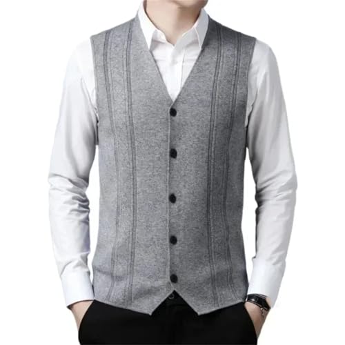 Winter Men's Business Casual Warm Sleeveless Sweater Cardigan Vest Men's Knitted Tops3
