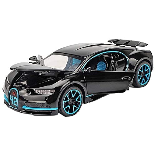 Image of 1:32 Bugatti Chiron zinc Alloy Pull Back Car Diecast Electronic Toys with Lights and Music,Decorative,Mini Vehicles Toys for Kids,Boyfriend,Young Peoples Gift-Multicolor