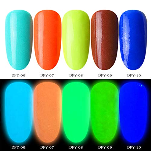 10ml Luminous Nail Powder Fluorescent Art Pigment Dipping Glitter Decoration Natural Dry NO Lamp Cure Long Last – Bild 6
