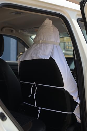 Image of ROMAN HOME 100% Superfine Cotton Solid Large Luxury Office Chair Towel with Tie Knot 450 GSM - (Pack of 1) Original Product AS PER Picture Shown (1, car White, Medium)