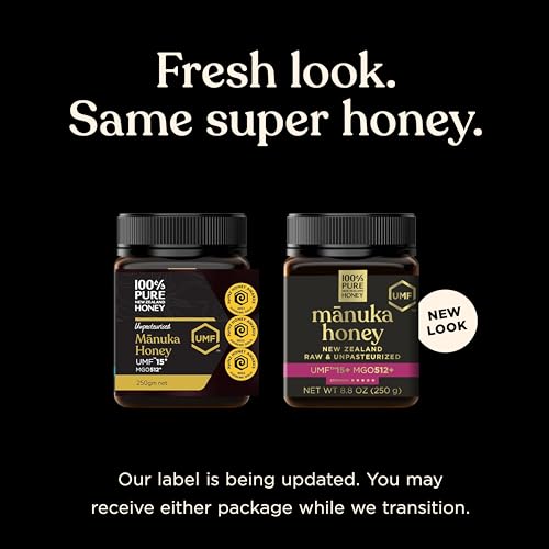 Manuka Honey UMF 15+ (MGO 512+) 100% Pure New Zealand - Certified, Raw 8.8 Ounce (250g) (Pack of 1)