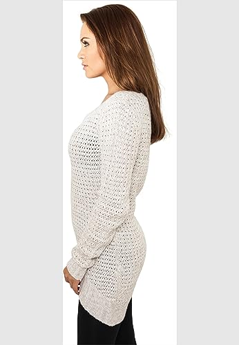 Urban Classics Ladies Long Wideneck Sweater Donna Maglione Panna S 100% Poliacrilico Regular - 8