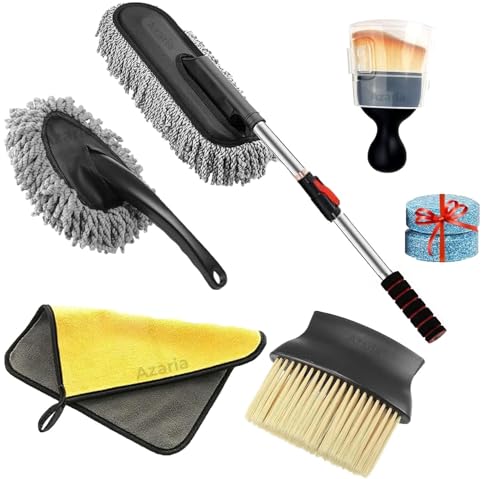 Azaria 5 PCS Microfiber Car Duster Kit - Interior & Exterior Car ...