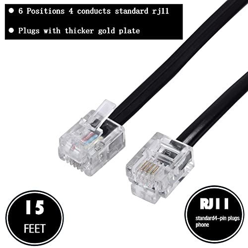 Ubramac-15ft-Phone-Telephone-Extension-Cord-Cable-Line-Wire-with-Standard-RJ11-6P4C-Plugs-for-Landline-Telephone