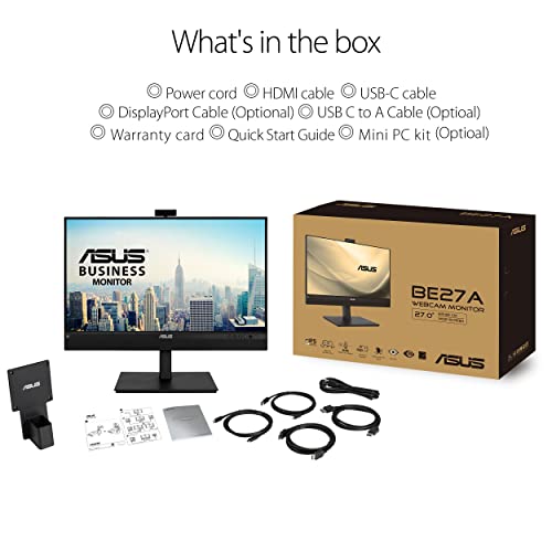 BE27ACSBK Monitor 27”, WQHD (2560x1440), IPS, Frameless, Webcam FullHD Integrata, Microfono Ai Noise Canceling, USB-C, Speaker Integrati, Design Ergonomico, Eye Care, Riduzione Luce Blu, Nero - Monitor - Immagine 7
