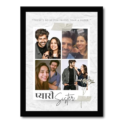Image of JABSY Personalised Couple Framed Print for Living Room Bedroom Office Gift for Engagement Wedding Birthday Anniversary Love Speical Gift (Pyari Sister)