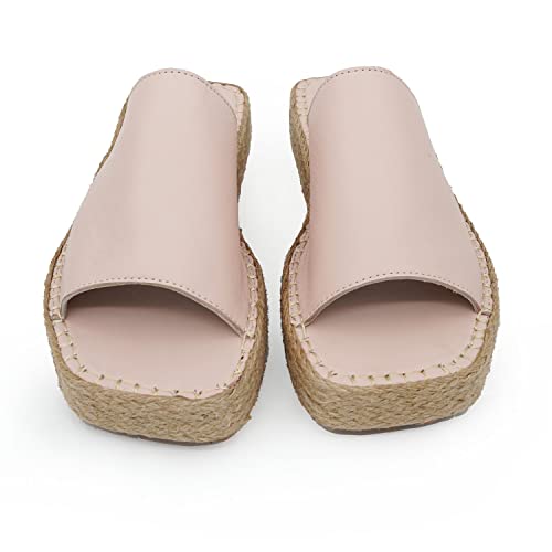 Sandales compensées Bonateks Femme Beige 39 pour vos promenades en bord de mer