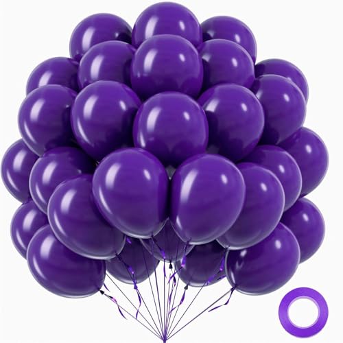 Image of Dark Purple Balloons 12 inch, Purple Latex 50pcs Party Balloons