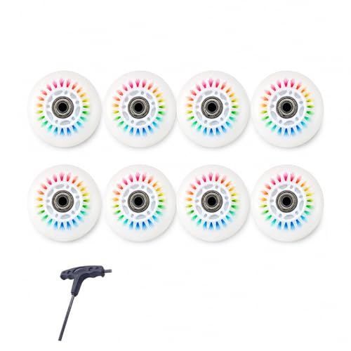 Roues pour rollers en ligne 72mm 90A en PU avec outil en T pour fitness et roller hockey