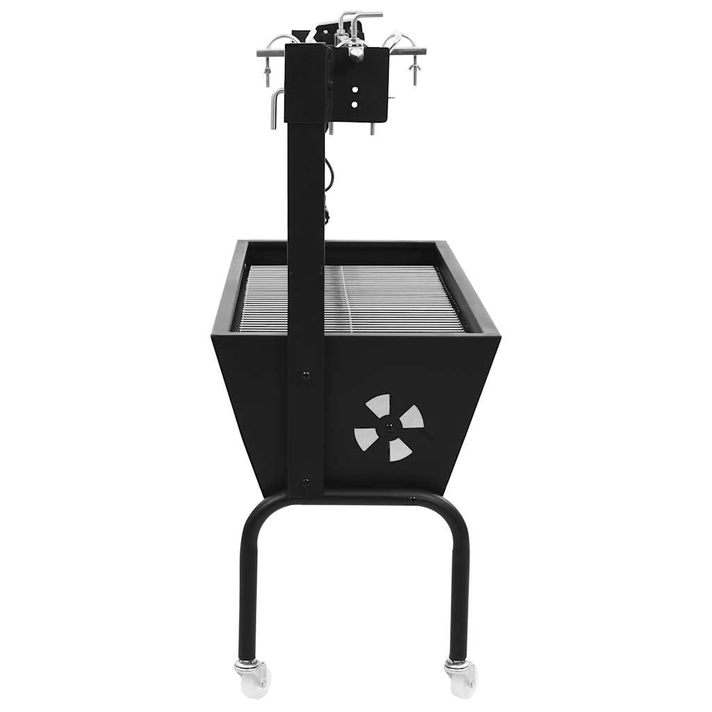 Griglia elettrica per barbecue in acciaio inox con motore automatico, piastra pieghevole senza fumo, per interni ed esterni, versatile per carne, pesce, verdure, balcone, terrazza
