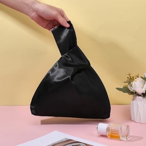 Bolso de muñeca negro de satén elegante mini miniatura 2