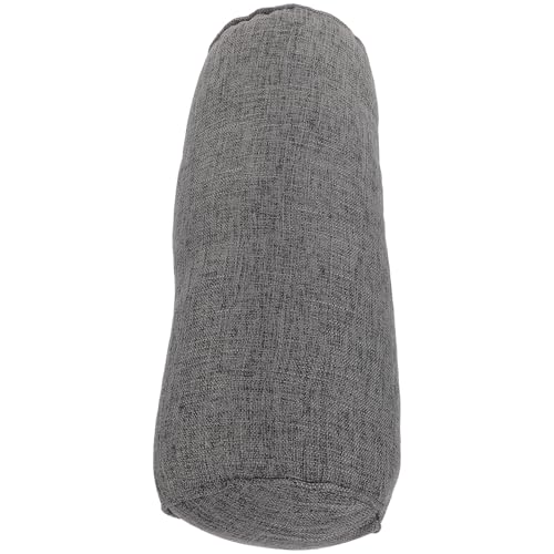 Amosfun Almohada Cervical Redonda para Cuello y Lumbar, Cojín Ergonómico de Soporte, Rollo para Sillón y Descanso, Tamaño 15x15x40 Cm, Color Gris Oscuro, Adecuado para Oficina y Hogar