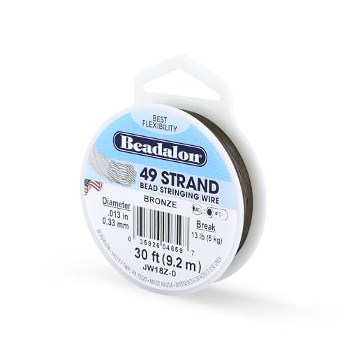 Beadalon 49 Strand Stainless Steel Beading Wire, Bronze - .013in/0.33mm