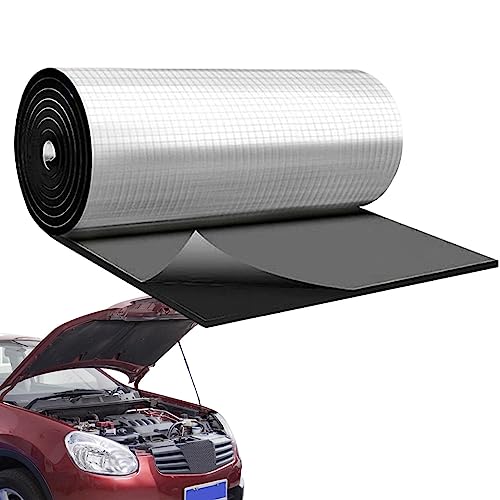 Dranng Hotte Isolation Phonique Coton | Anti-Bruit Auto-adhésif Automobile, Mousse À Cellules Fermées Imperméable, Accessoire D'amortissement De Véhicule Ignifuge pour Capot, Porte, Toit Et Pare-feu