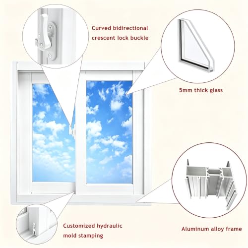 Ventana de popa corredera blanca en aluminio y vidrio templado de 81x55 cm 5