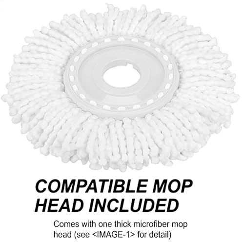 Image of Premium 360 Spin Mop Stick Rod with Stainless Steel Handle | Adjustable & Extendable Mop Handle | Heavy Duty Rust-Proof Floor Cleaning Rod Compatible with Spin Mop Refill - 2 Refill