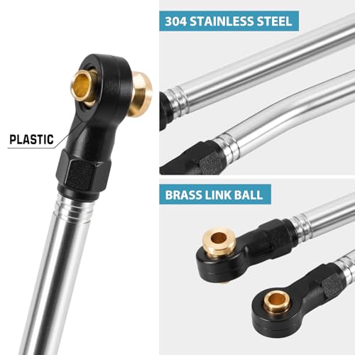 INJORA Edelstahl High Clearance Links & Lenkglieder Set für 1/18 HPI Venture18 Upgrade