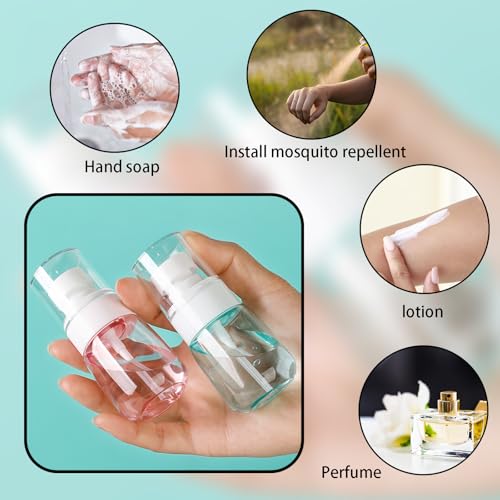 FDRJKN 4pcs small spray bottle, travel spray bottle, mini spray bottle, Refillable Travel Containers Plastic Hair Spray Bottle Sprayer For Perfume Skincare Makeup Lotion (2oz 30ml;2oz 60ml) - Image 5
