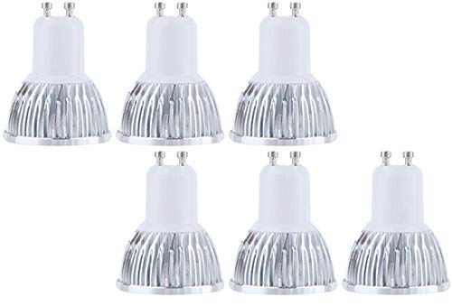 Bulbright 6PACK COB GU10 9W LED Spotlight Bulb, 6000K, 800lm, 60 Degree Beam Angle, 80W Halogen Bulbs Equivalent, LED Spotlight Bulbs (Cool White 6000K)