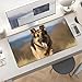 Running German Shepherd Dog Desk Mat Non-Slip Laptop Writing Pad Large Keyboard Mousepad with Rubber Base 23.6