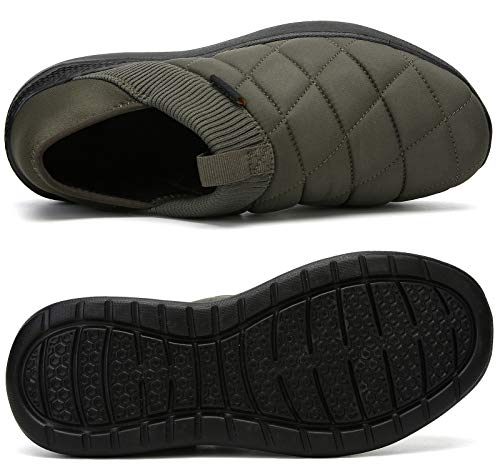 Kubua Slippers For Men And Womens Indoor House Shoes Plush Slip On Outdoor Garden Loafers Army Green 10 Women / 8 Men #TOP2