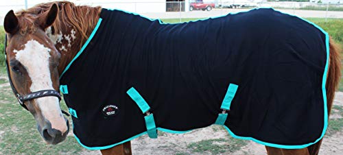 Challenger Manta térmica de lã polar para exercício de cavalo, 177,8 cm, absorção de umidade, zebra