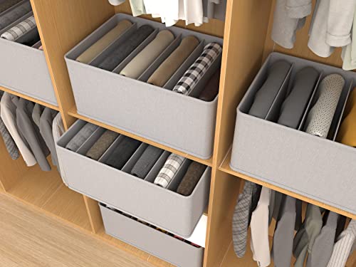 DIGZ-3-Piezas-Organizador-Armario-Ropa-de-Jeans-Camisetas-Fuerte-Apilable-Organizador-Cajones-Plegable-Cajas-Organizadoras-de-Vestidor-que-Ahorra-Espacio-con-8-Compartimentos-38x28x20cm