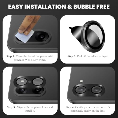 Image of Hptech Back Camera Lens Protector for OnePlus Nord CE 5 - 3D Premium Tempered Camera Glass Guard | 9H Hardness | Anti-Scratch | Ultra HD Clarity | Case Friendly | Easy Bubble-Free Installation (1 Pack)