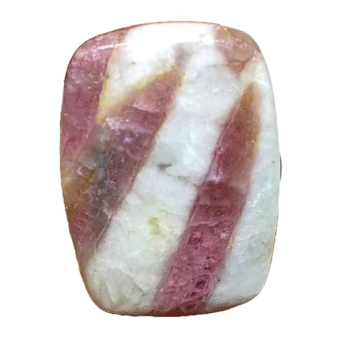 Quartz tourmaline rose cabochon rectangulaire 48x33mm pour la création de bijoux