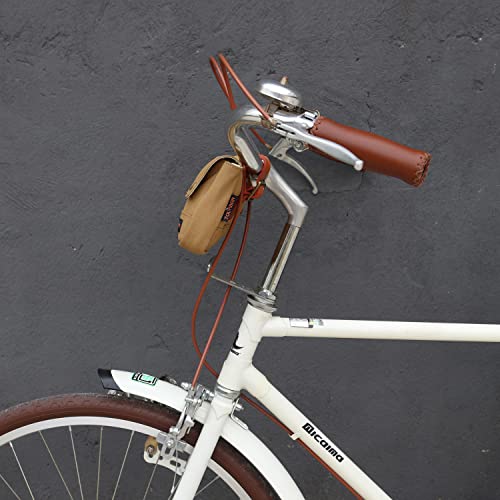 Tourbon Vintage Canvas Bike Panniers Bicycle Handlebar Bag (Khaki) #TOP6