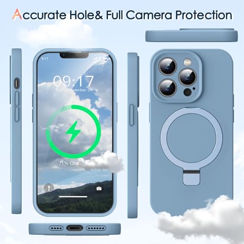 Coque iPhone 13 Pro Max anti-choc silicone liquide fine et support - 5