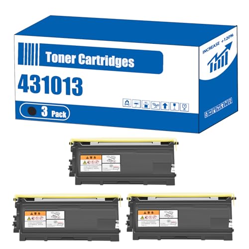 Compatible for Ricoh 431013 Toner Cartridges Type 1190 Fax 1190L Printers, High Yield 3500 Pages, Accurate Imaging Rich Colors (3 Pack Black)