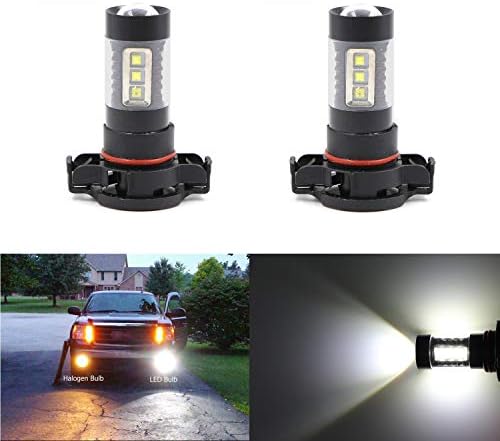 PS19W 5202 5201 Fog Light Bulbs High Power Ultra Bright 80W 6000K 16SMD Xenon LED Replacement DRL Daytime Running Light