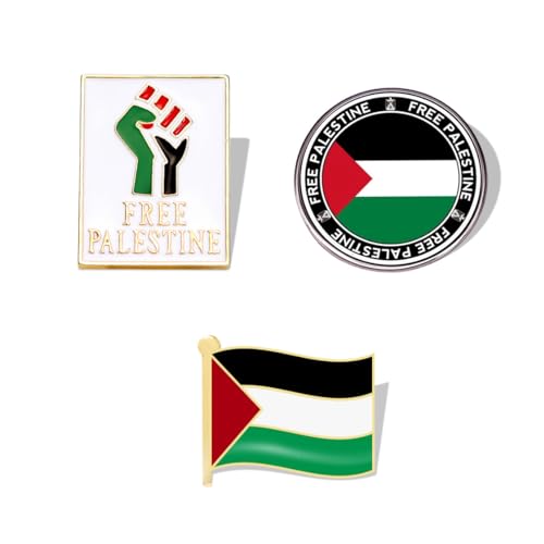 3Pcs Free Palestine Label Pin Palestine Free Flag Brooch Pin Alloy Souvenir pin for Hat Clothes Backpack