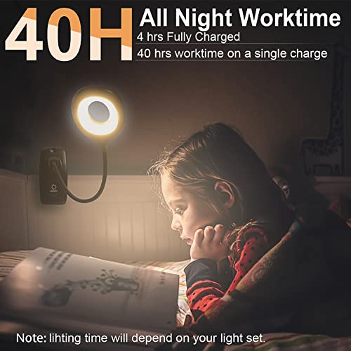 Deeplite Led Desk Lamp Clip On Lamp Battery Powered Clip On Light Book Light For Bed, Eye-Caring Flexible Arm Memory Touch 3 Color Modes & Stepless Brightness Portable Reading Light For Study Work. #TOP3