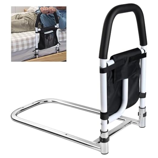 Yuehuamech Bed Assist Rails fo Elderly Adults Safety Bed Assist Rail with Storage Bag Fall Prevention Guard Assist Support Side Railings Handrail Bar for Seniors and Independent Living Pregnant