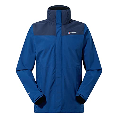 Berghaus Men's Hillwalker Interactive Gore-Tex Waterproof Shell Jacket, Breathable, Durable Coat, Deep Water Blue/Dusk, L