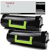 51B2X00 Pack 2 Toner Compatibile con Lexmark MS517 / MS617 / MX517 / MX617 20.000 pagine