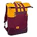 Produktbild RIVACASE Ultraleichter Rucksack für Laptops bis 15.6 Zoll - Rolltop-Rucksack - Unisex - wasserdichter Schulrucksack und Schultasche - Sportrucksack für Reisen und Arbeit / rot orange