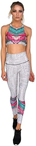 Yogawear Hikari おしゃれインポート エスニック柄セットアップ ヨガウェア トレーニングウェア レギンス スパッツ スポブラ スポーツブラ 上下セット 安い 個性的 フィットネス トレーニング スポーツブラ 通販 Amazon