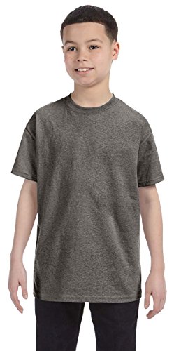 Image of Gildan Big Boys' Heavyweight Taped Neck Comfort T-Shirt, XL, Graphite Heather