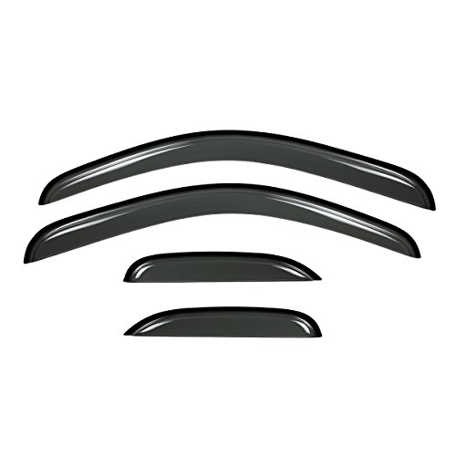 Gevog 4-Piece Side Window Deflector Original Window Visors Replacement For 2007-2013 Silverado Sierra New Body Extended Cab Sun Rain Guard Ventvisor #TOP1