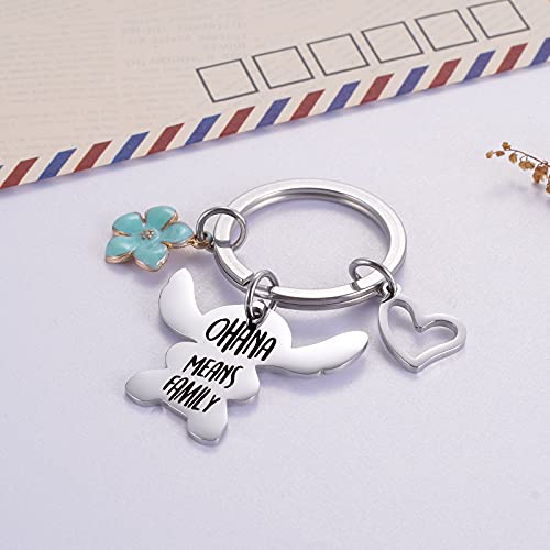 Ralukiia Stitch Keychain Ohana Means Family Key Ring Jewellery Gifts For Boys Girls Fans #TOP1